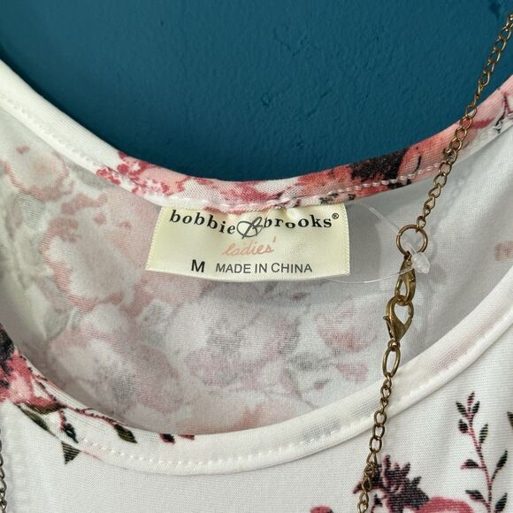 Bobbie Brooks Women’s Summer Dress Knee Length Soft Pink Floral Boho Size Medium - Picture 5 of 9